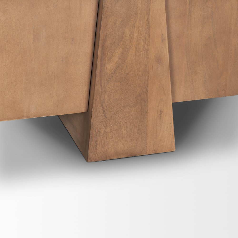 Eula Medium Brown Wood 4-Door Sideboard. Picture 5