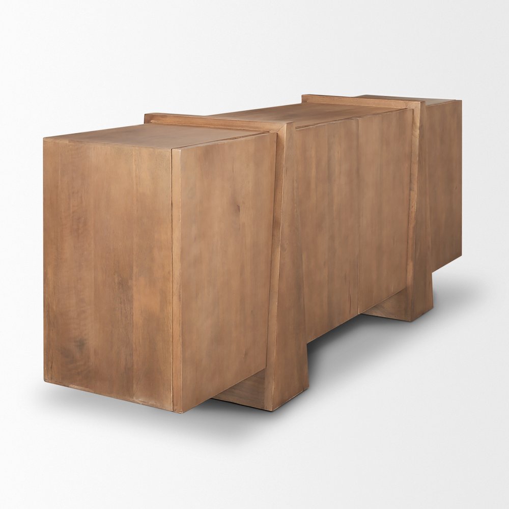 Eula Medium Brown Wood 4-Door Sideboard. Picture 11