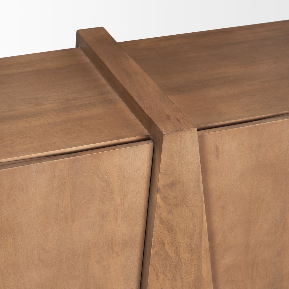 Eula Medium Brown Wood 4-Door Sideboard. Picture 13