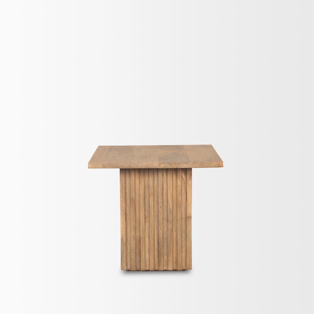 June Light Brown Wood Fluting Square Side Table. Picture 6