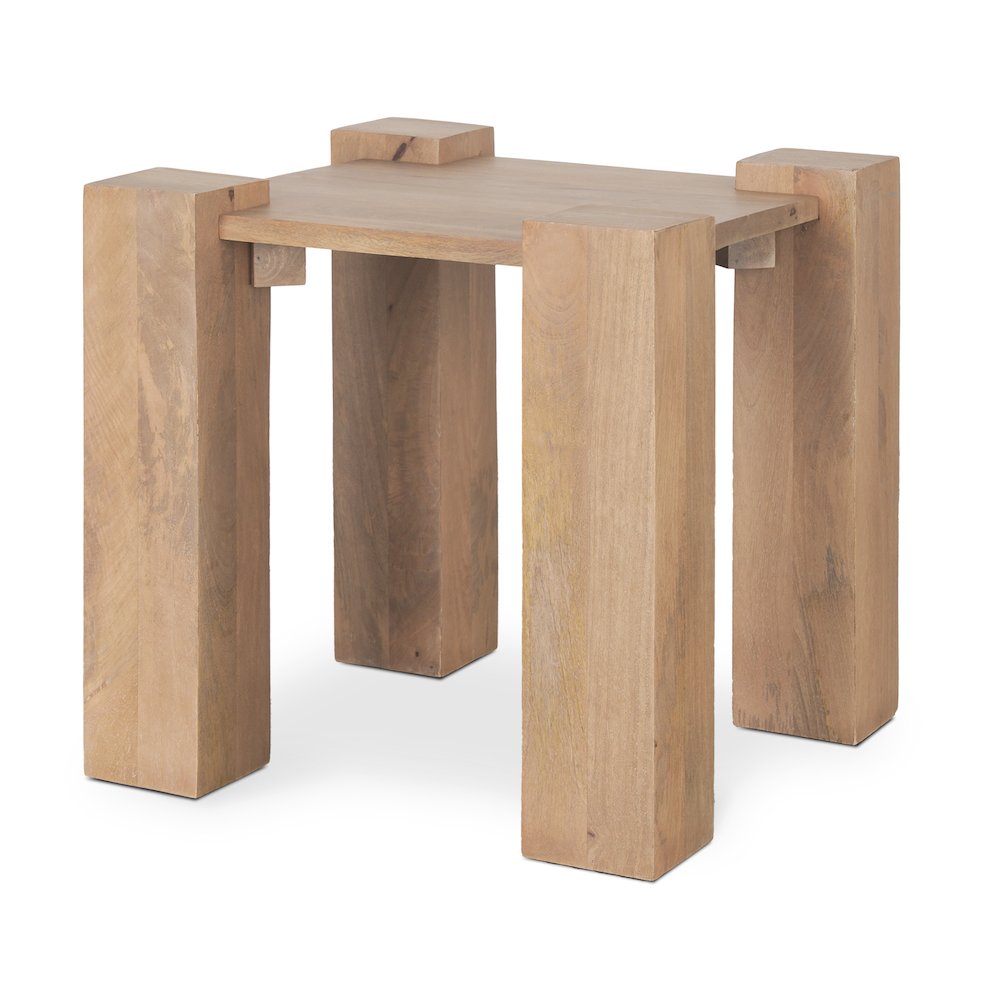 Light Brown Wood Square Accent Table. Picture 1