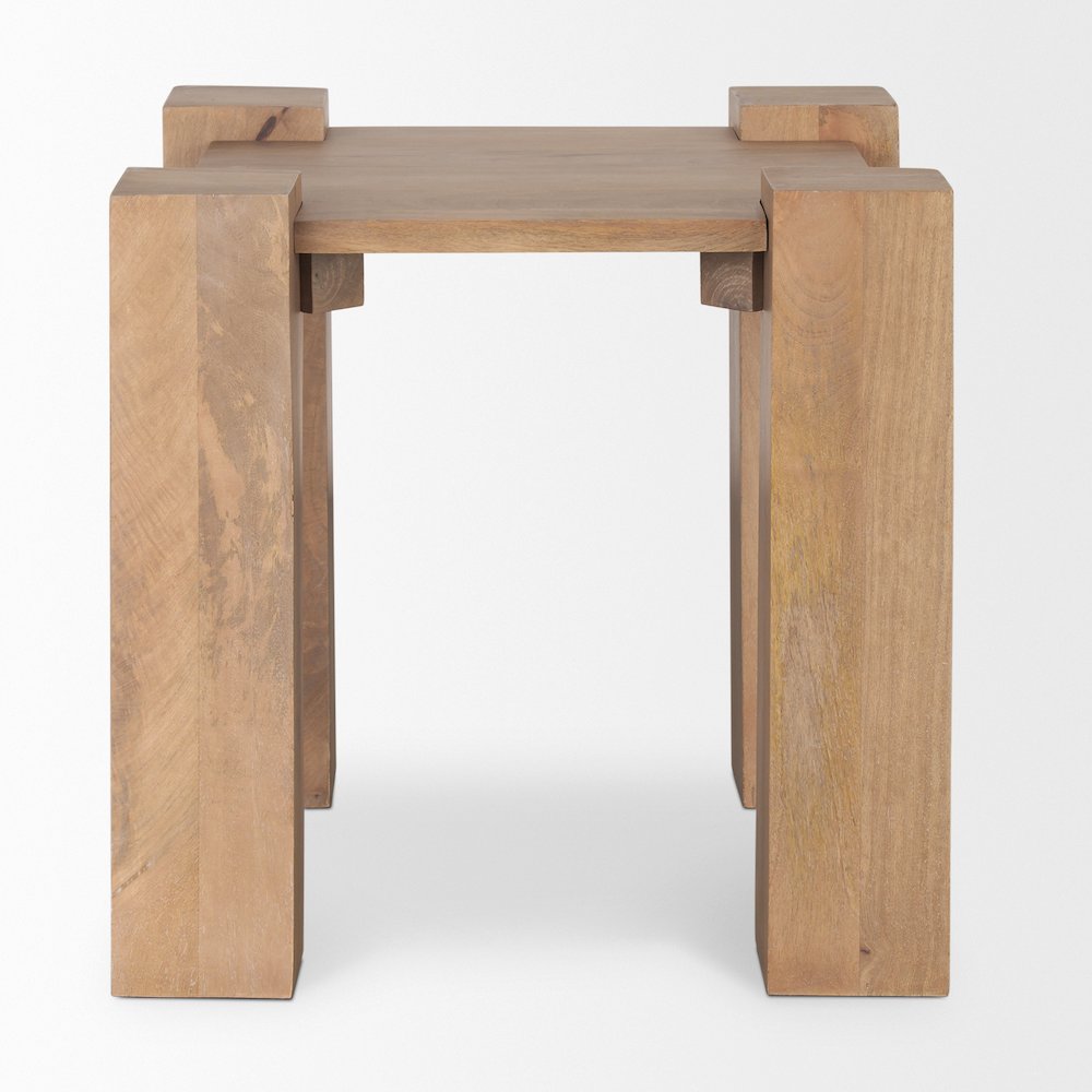 Light Brown Wood Square Accent Table. Picture 4