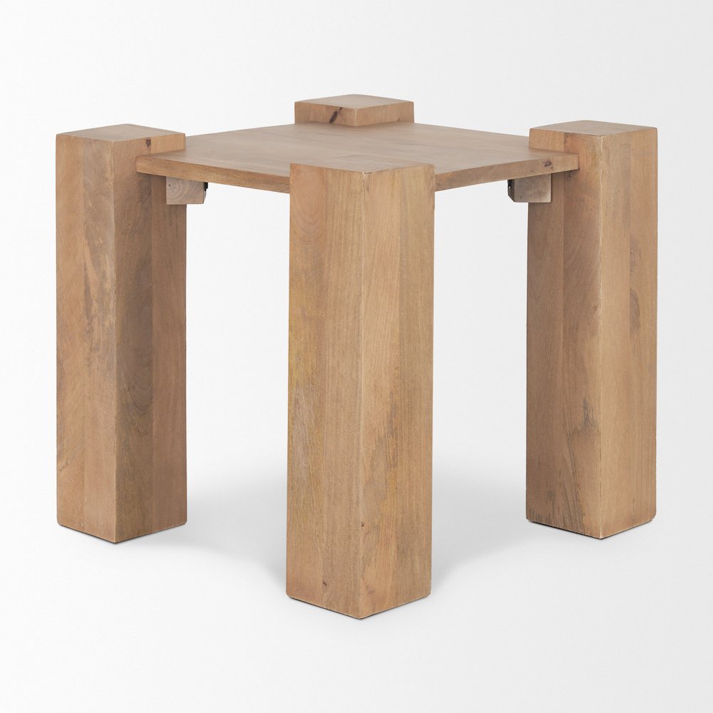 Light Brown Wood Square Accent Table. Picture 5