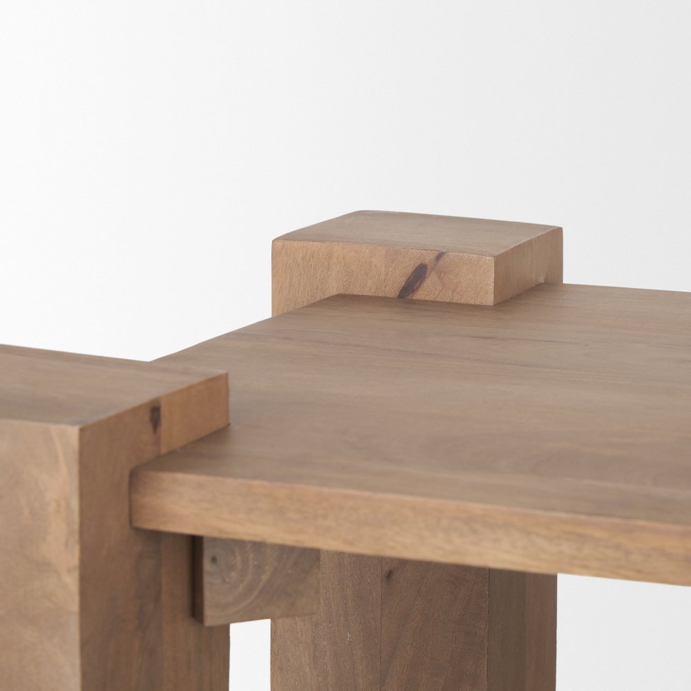 Light Brown Wood Square Accent Table. Picture 6