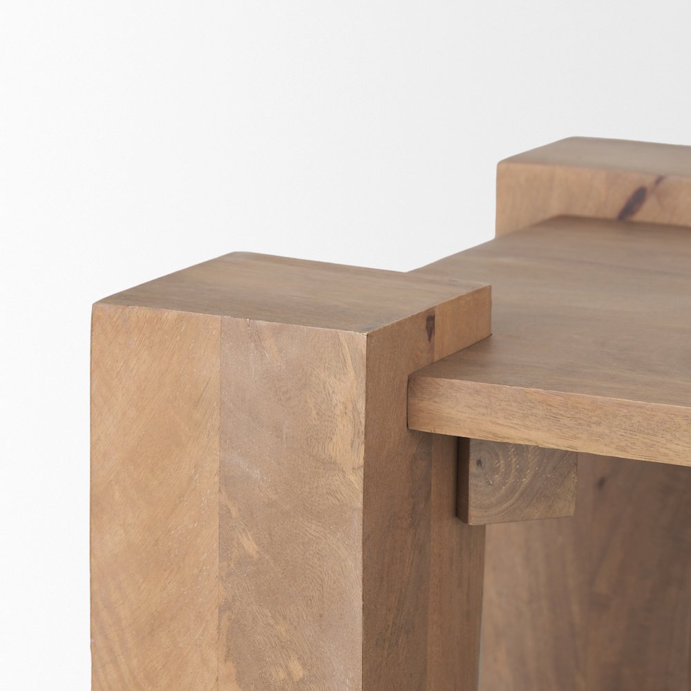 Light Brown Wood Square Accent Table. Picture 7