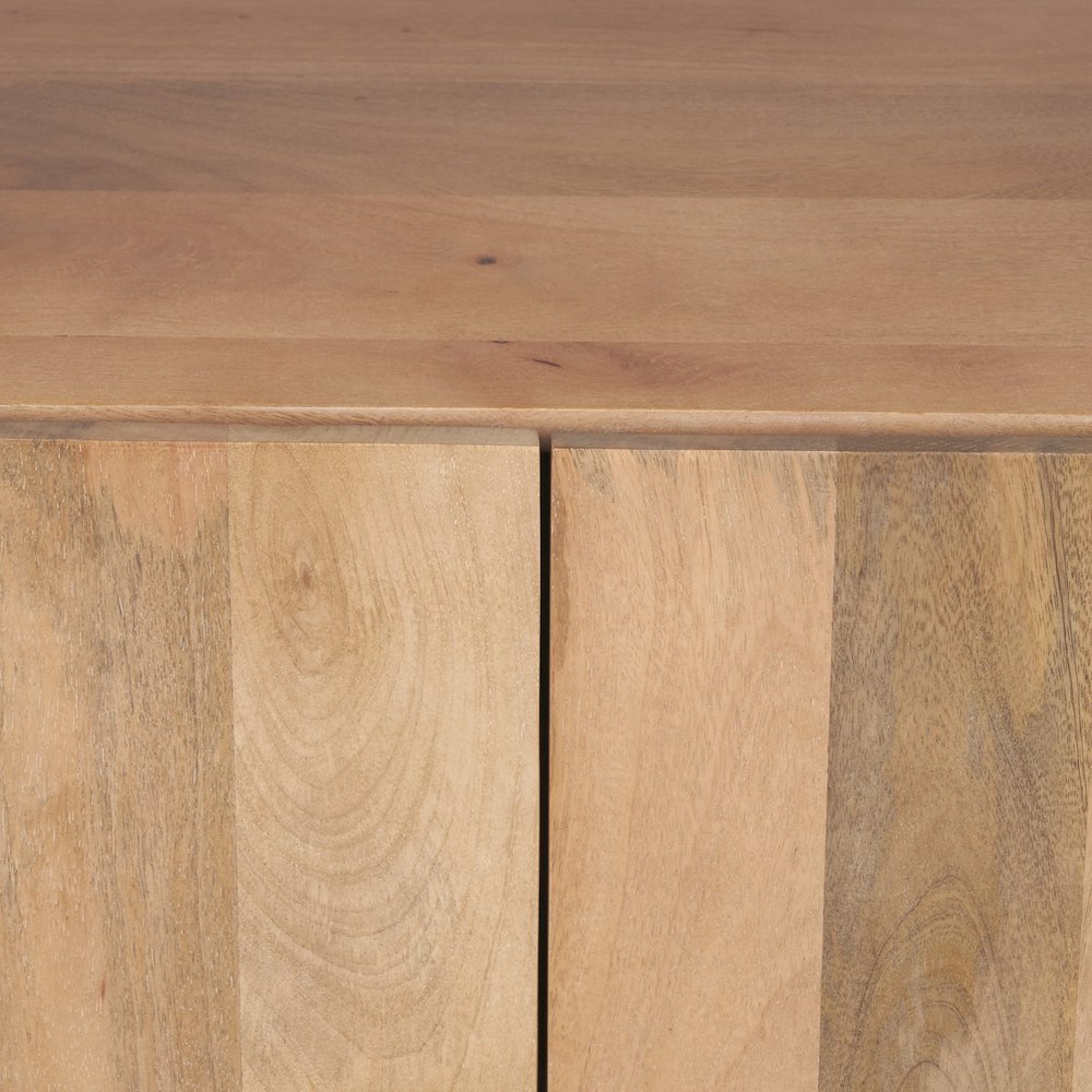 Light Brown Wood Open And Closed Storage Shelving Unit. Picture 5