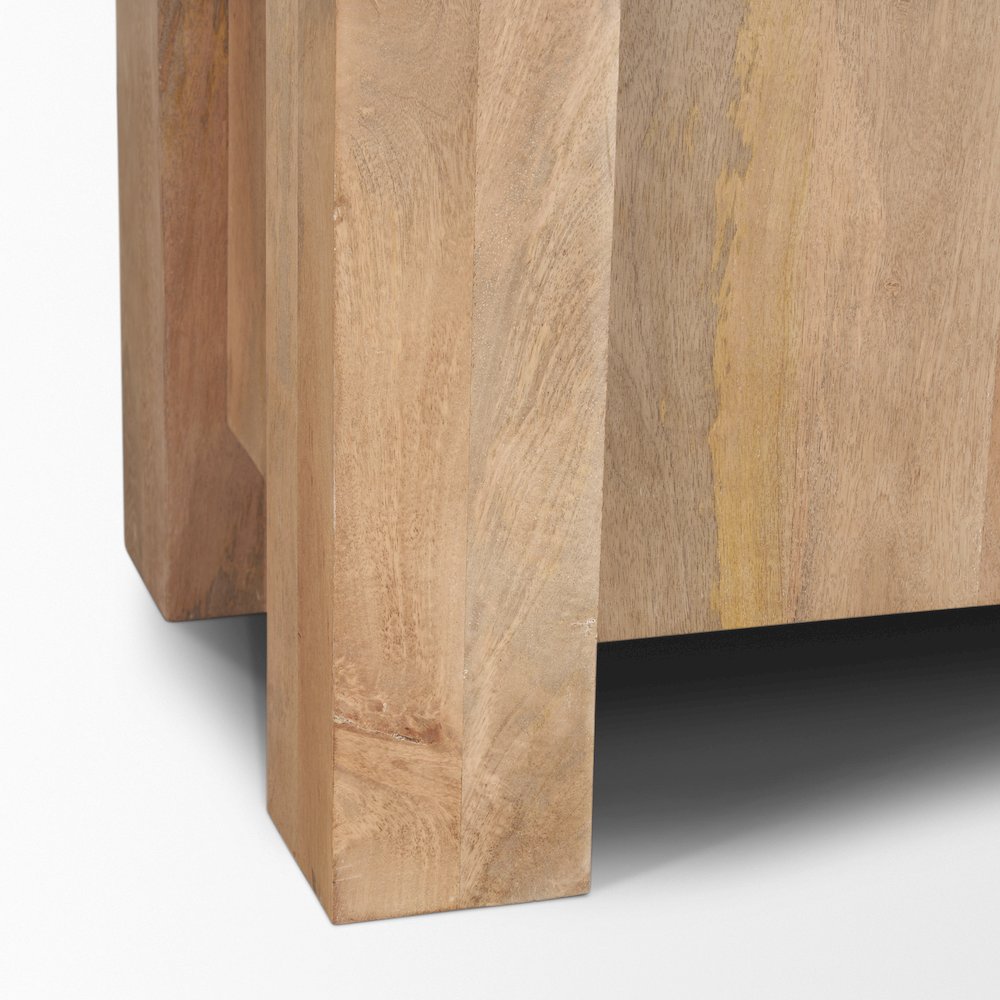 Light Brown Wood Open And Closed Storage Shelving Unit. Picture 7