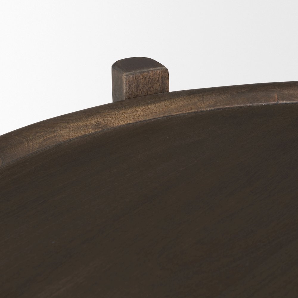 Dark Brown Wood Bottom Shelf Oval Coffee Table. Picture 7