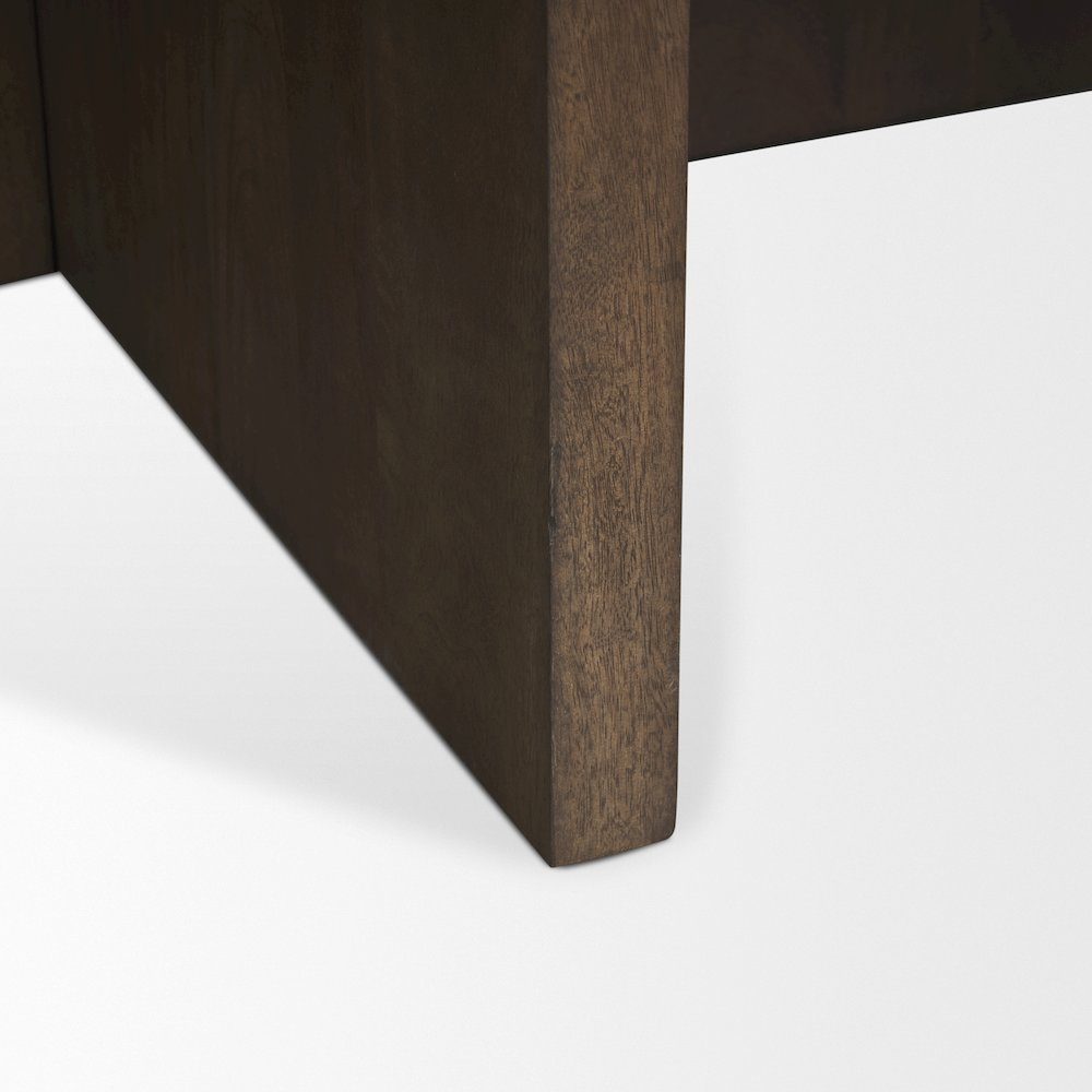 Dark Brown Wood Marble Round Top Coffee Table. Picture 8