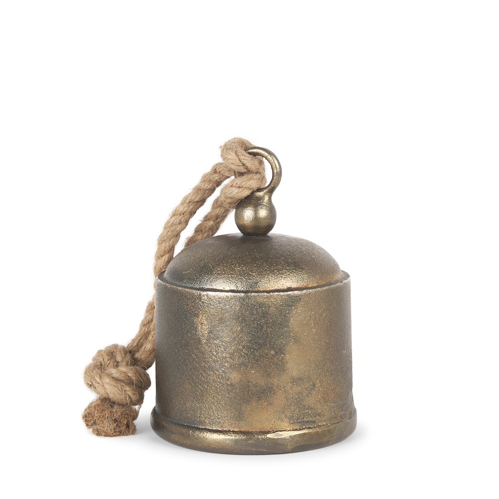 Quincy Medium Gold Metal Decorative Bell Object. Picture 1