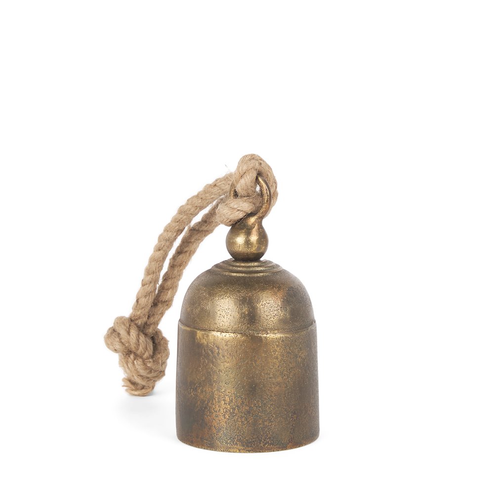 Quincy Small Gold Metal Decorative Bell Object. Picture 1