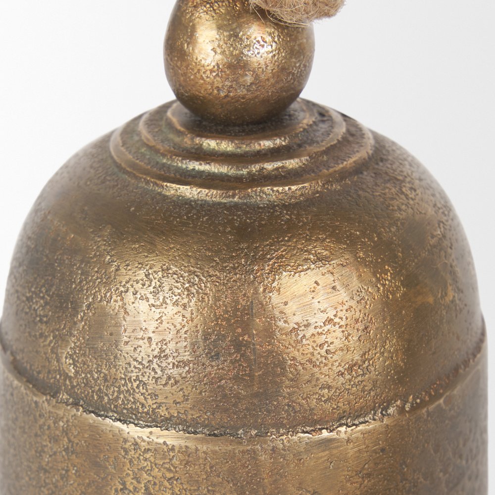 Quincy Small Gold Metal Decorative Bell Object. Picture 2