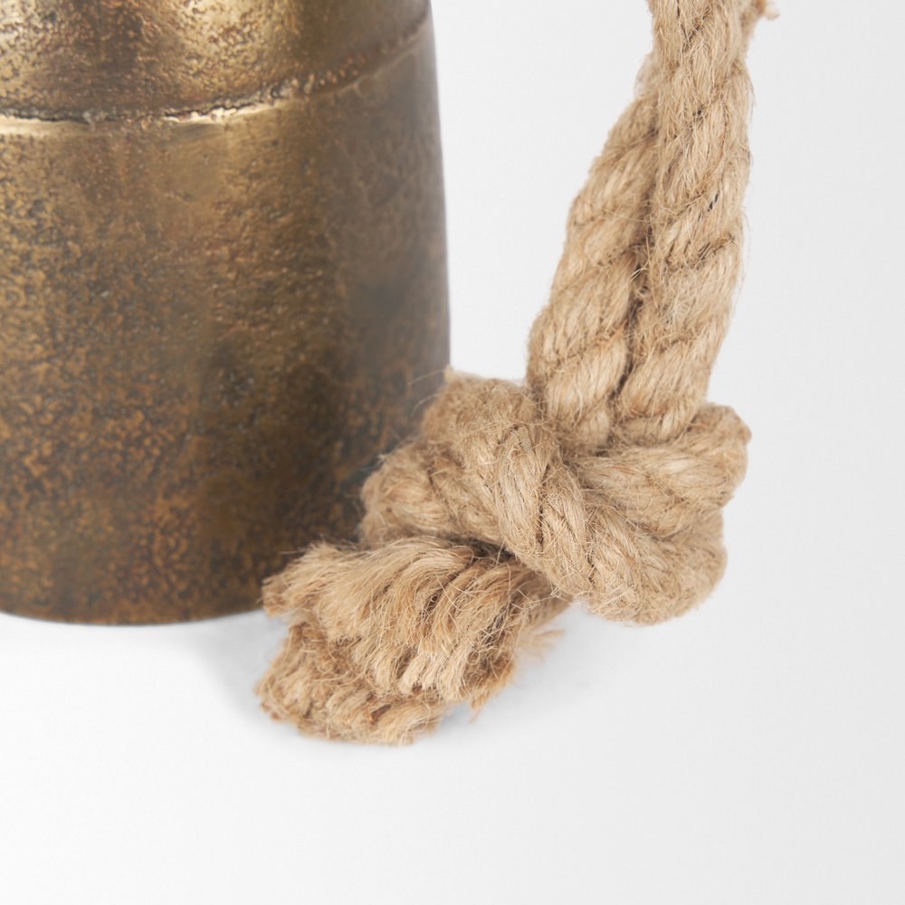 Quincy Small Gold Metal Decorative Bell Object. Picture 3