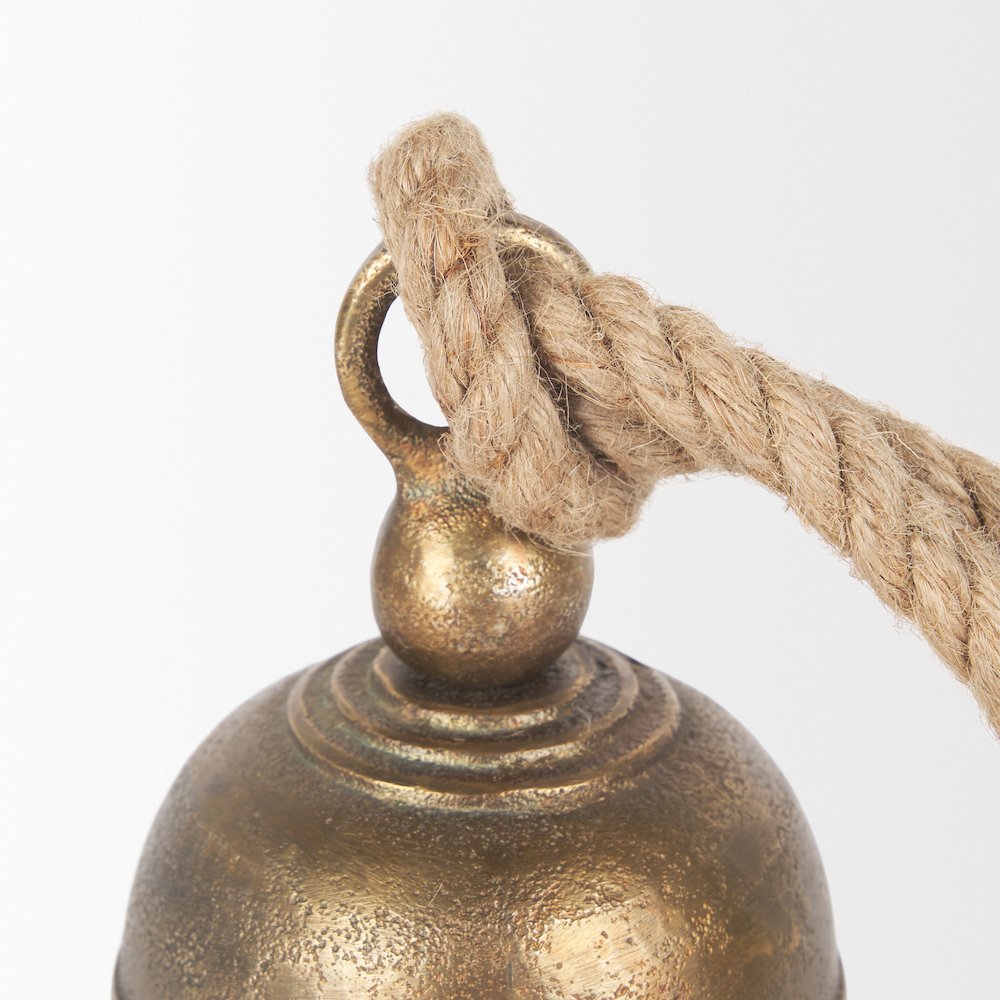 Quincy Small Gold Metal Decorative Bell Object. Picture 12