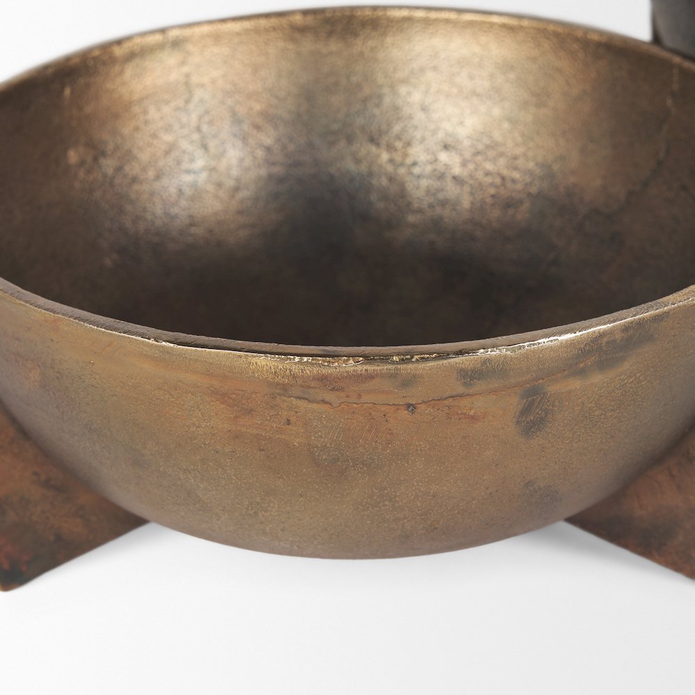 Large Gold Metal Decorative Bowls (Set Of 2). Picture 2