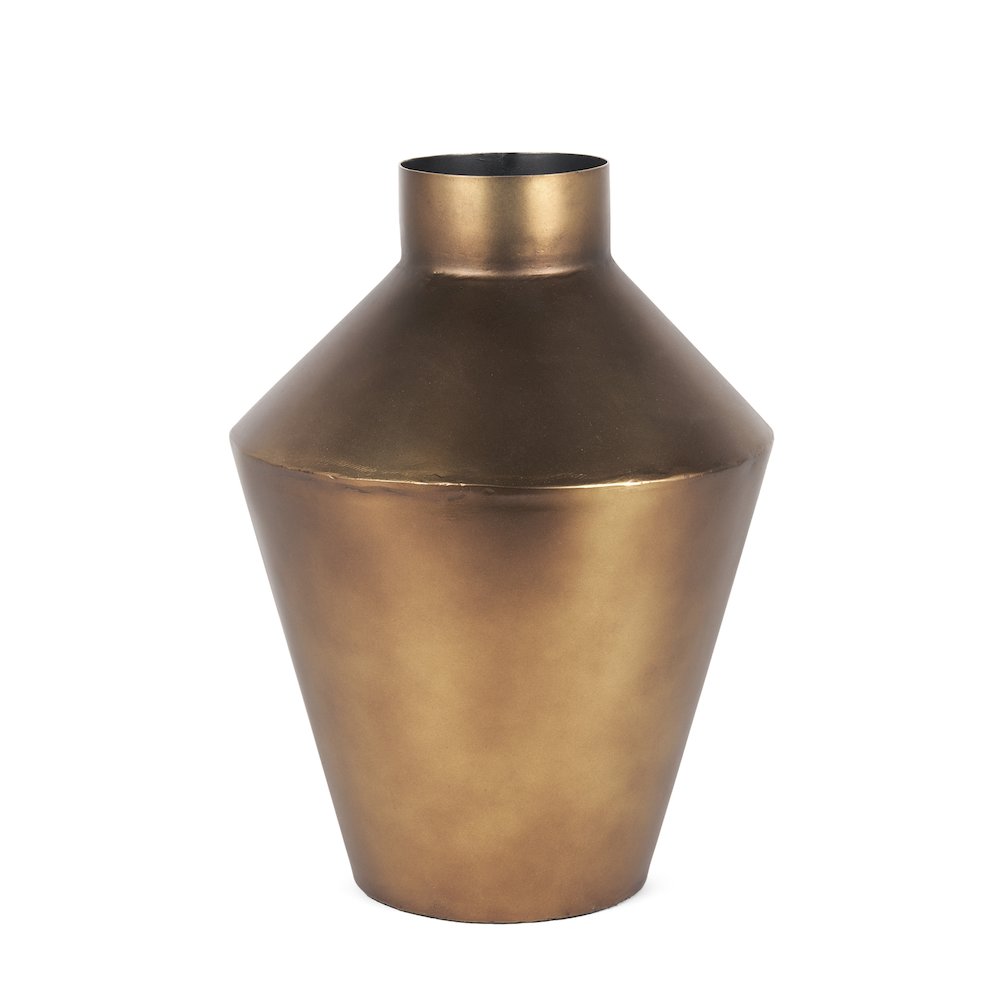 Perrin Small Brushed Gold Metal Decorative Vase. Picture 1