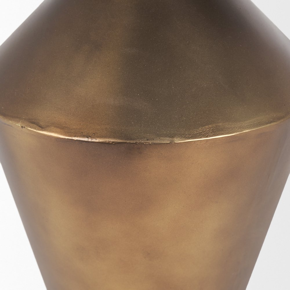 Perrin Small Brushed Gold Metal Decorative Vase. Picture 2