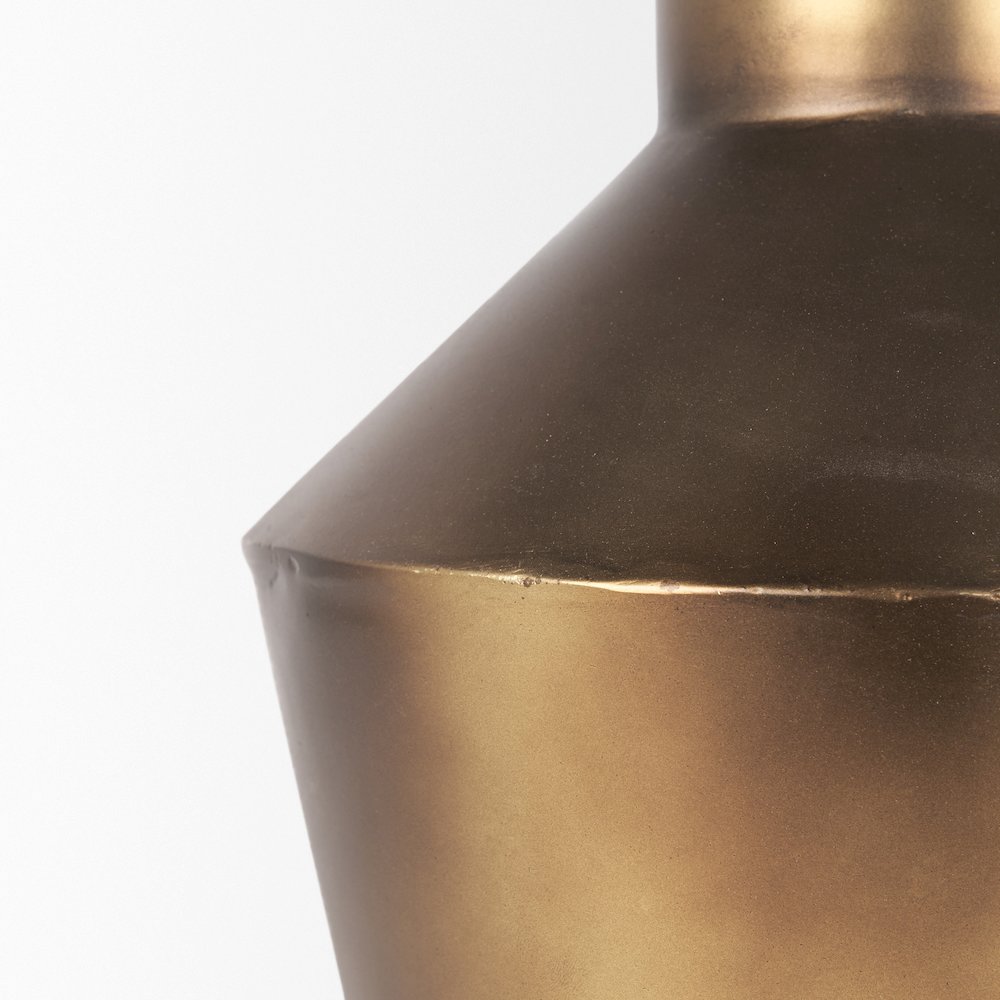 Perrin Small Brushed Gold Metal Decorative Vase. Picture 3