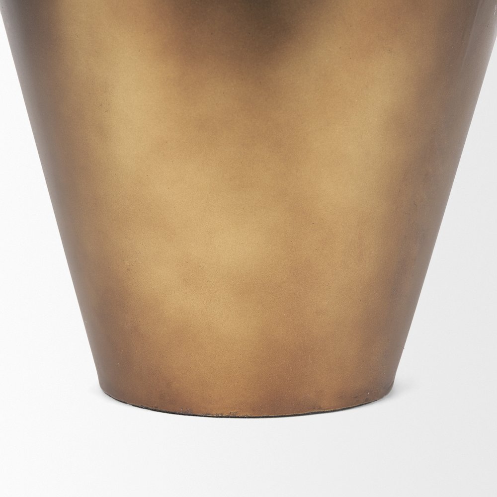 Perrin Small Brushed Gold Metal Decorative Vase. Picture 4