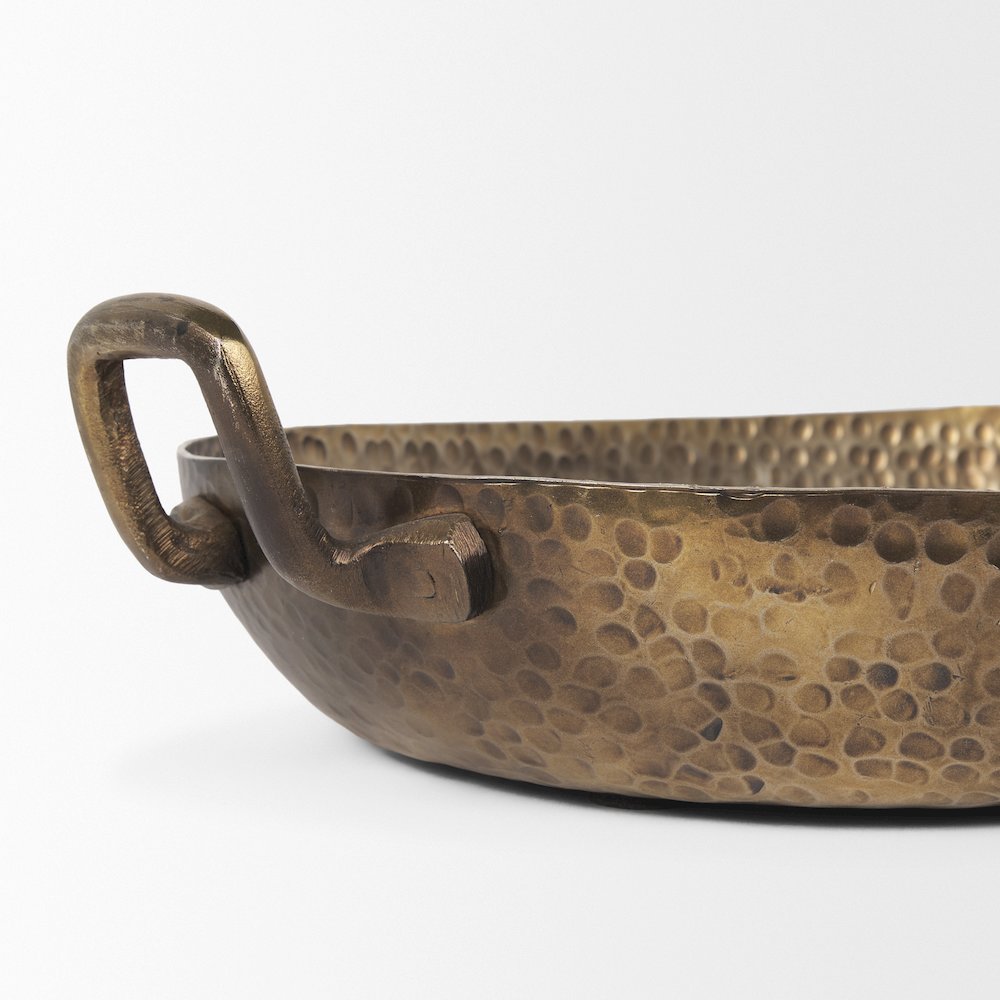 Pama Hammered Gold Metal Decorative Trays (Set of 2). Picture 2