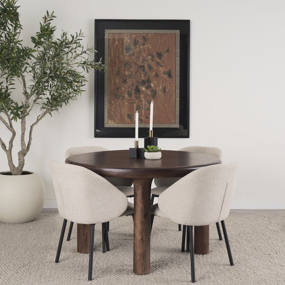 Pia Matte Black Brushed Gold Metal Taper Candleholder (Set of 2). Picture 2