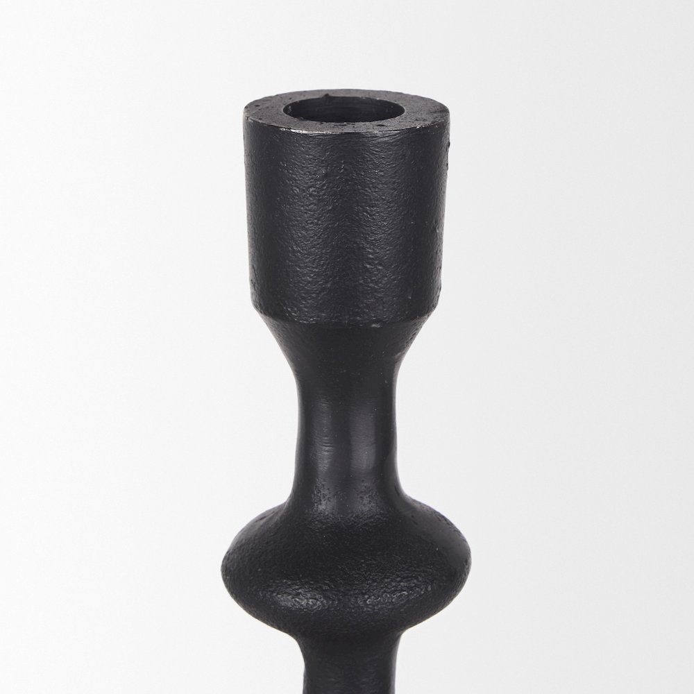 Paolo Matte Black Metal Candle Holder (Set of 3). Picture 6