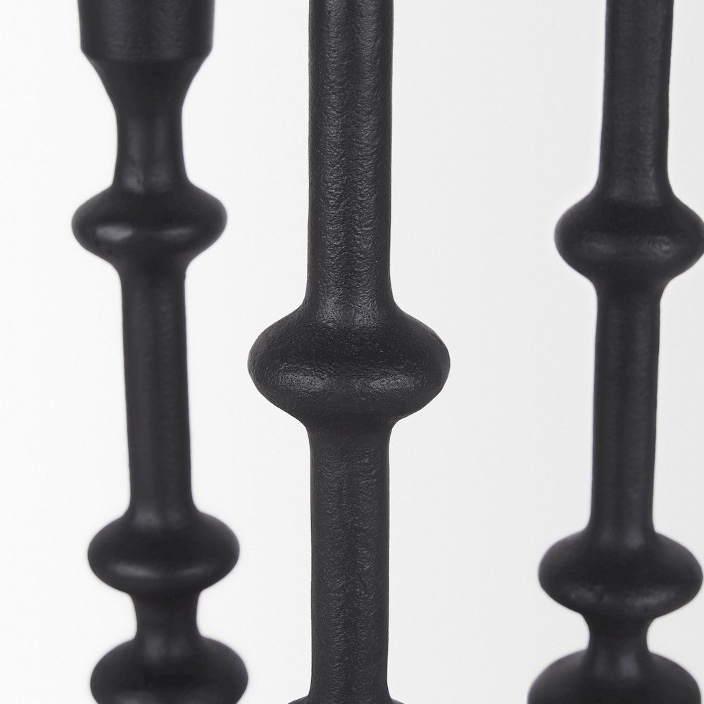 Paolo Matte Black Metal Candle Holder (Set of 3). Picture 7