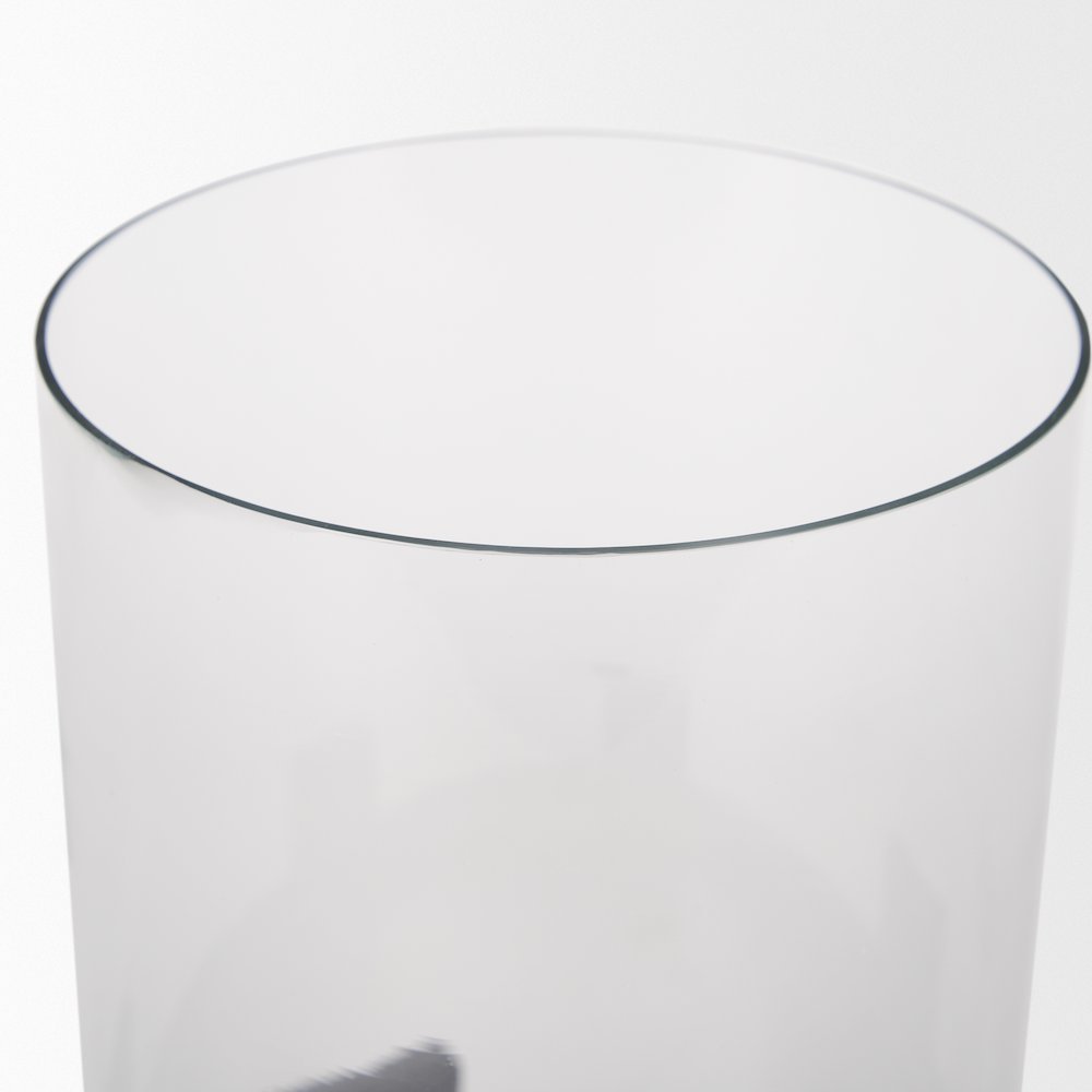 Price Small Matte Black Metal Glass Hurricane Candle Holder. Picture 11