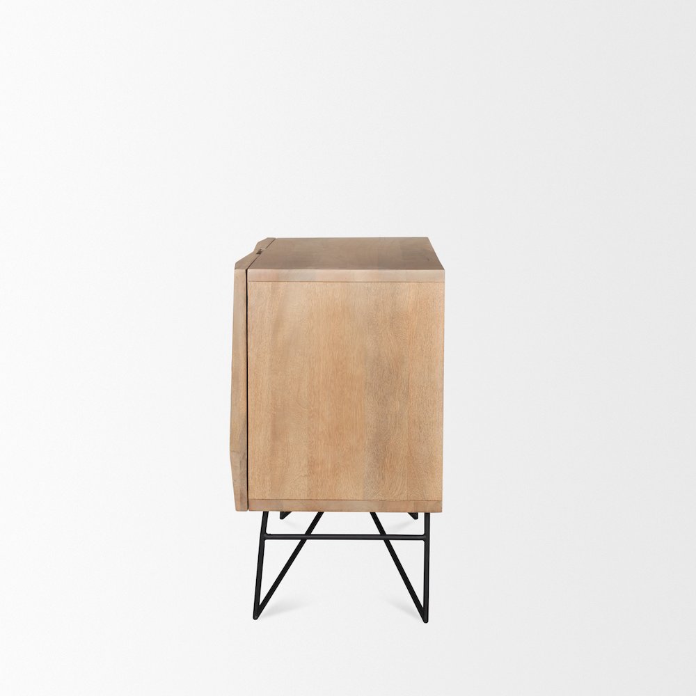 Light Brown Wooden 2 Door 2 Shelves Accent Cabinet. Picture 8