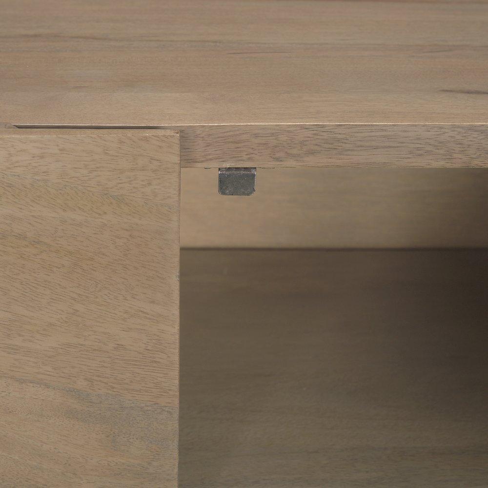 Darwin Light Brown Wooden 4 Door 2 Shelves Sideboard. Picture 2