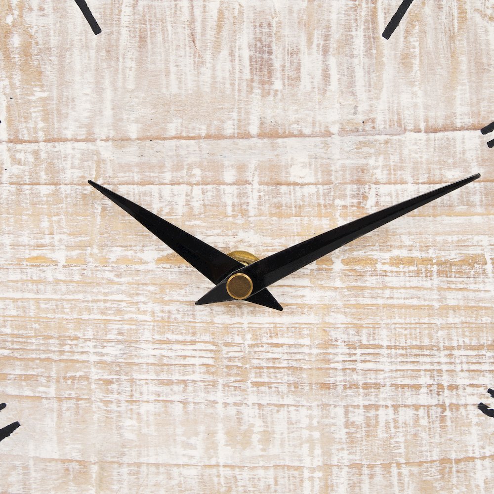 Raja Matte Black Metal Wood Table Clock. Picture 2