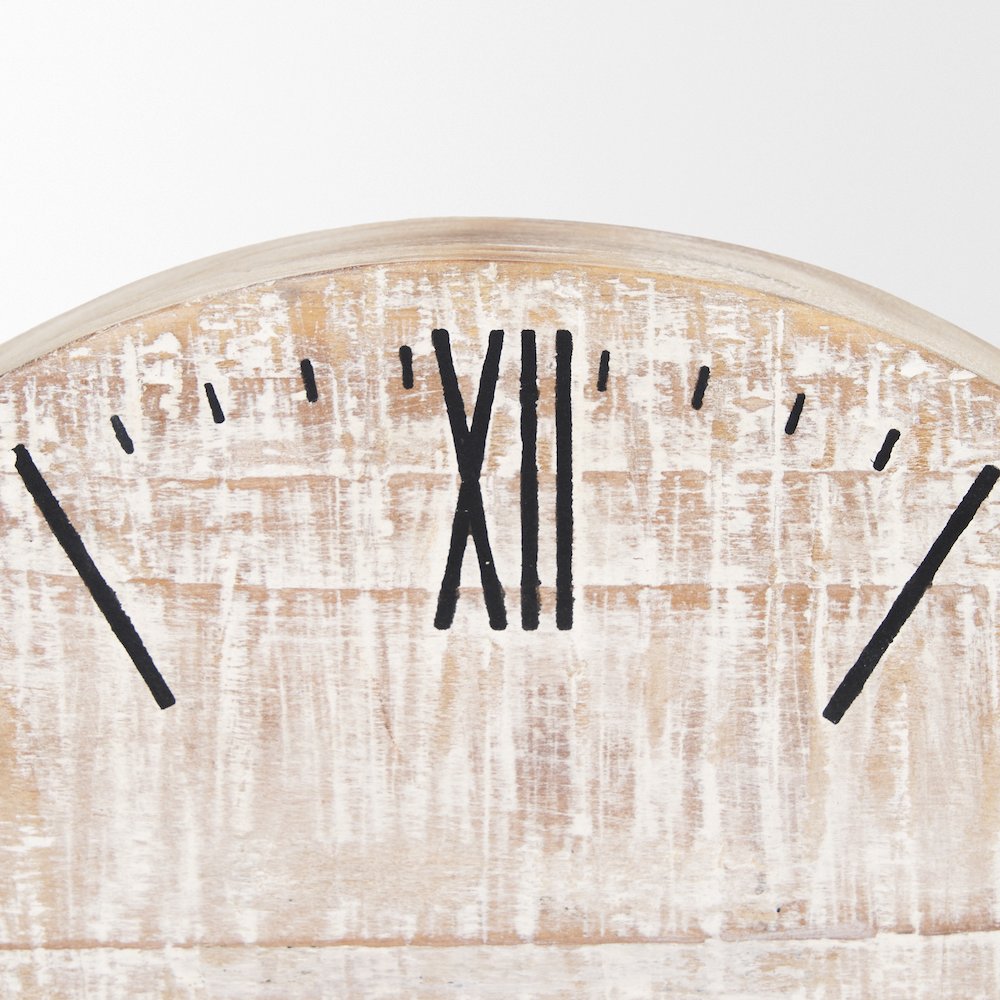 Raja Matte Black Metal Wood Table Clock. Picture 13