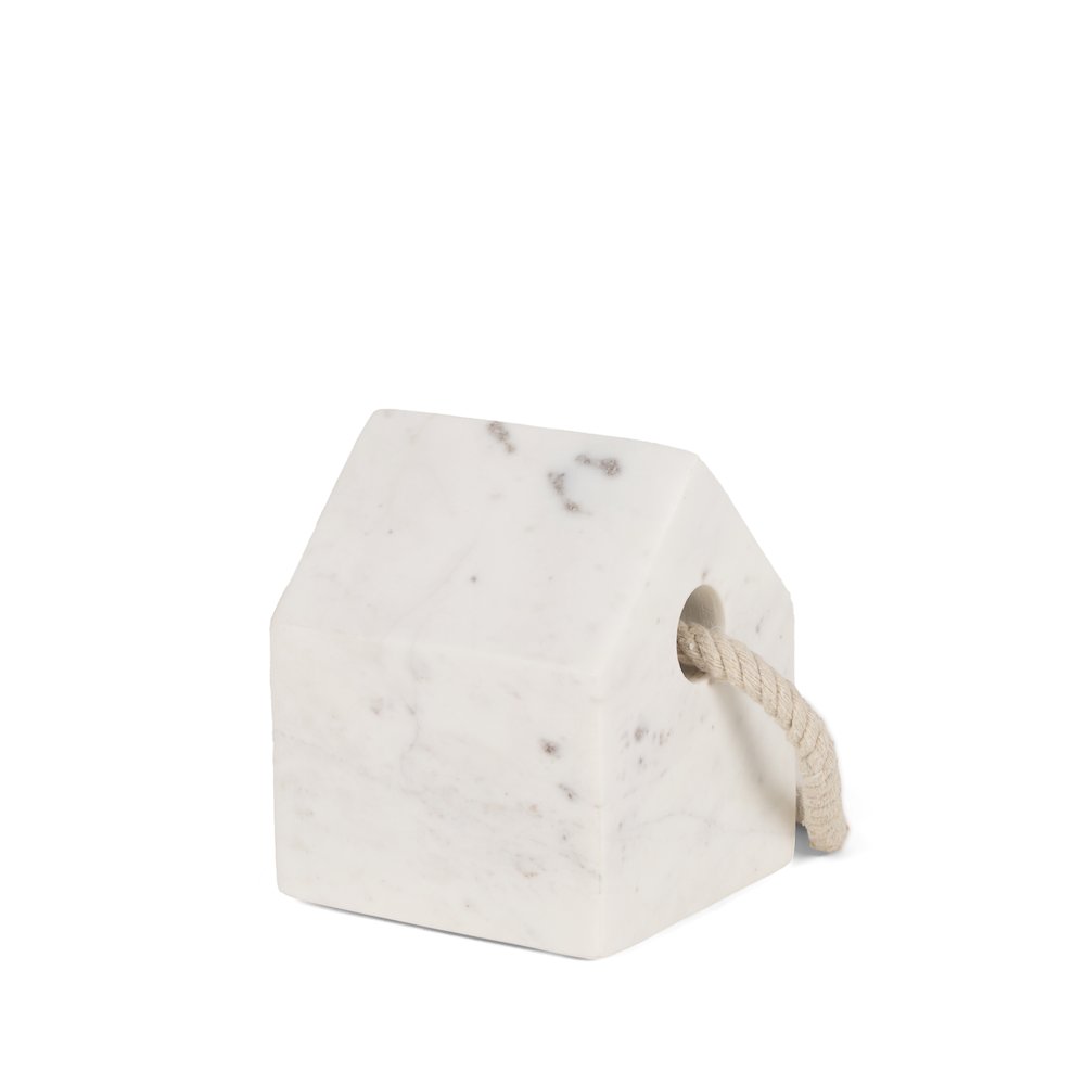 Raena White Marble House Door Stopper. Picture 1