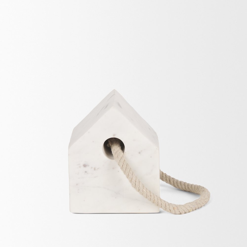Raena White Marble House Door Stopper. Picture 3