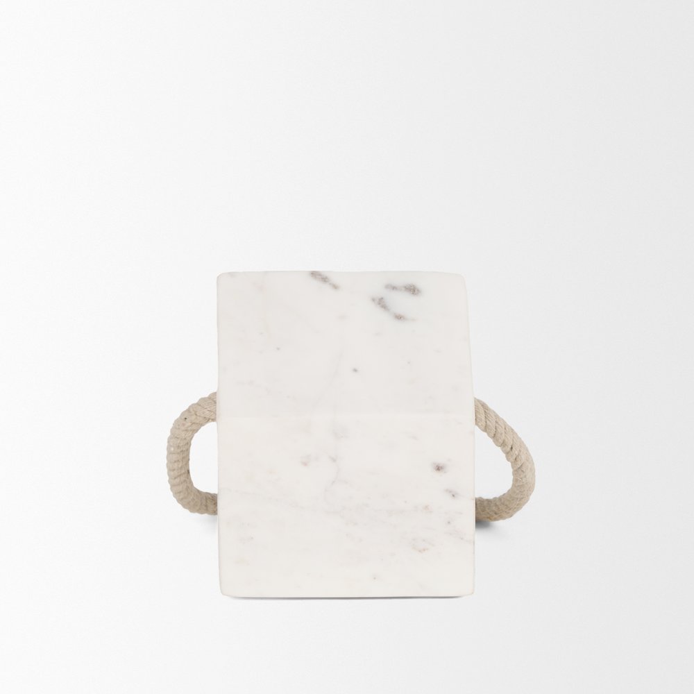 Raena White Marble House Door Stopper. Picture 4