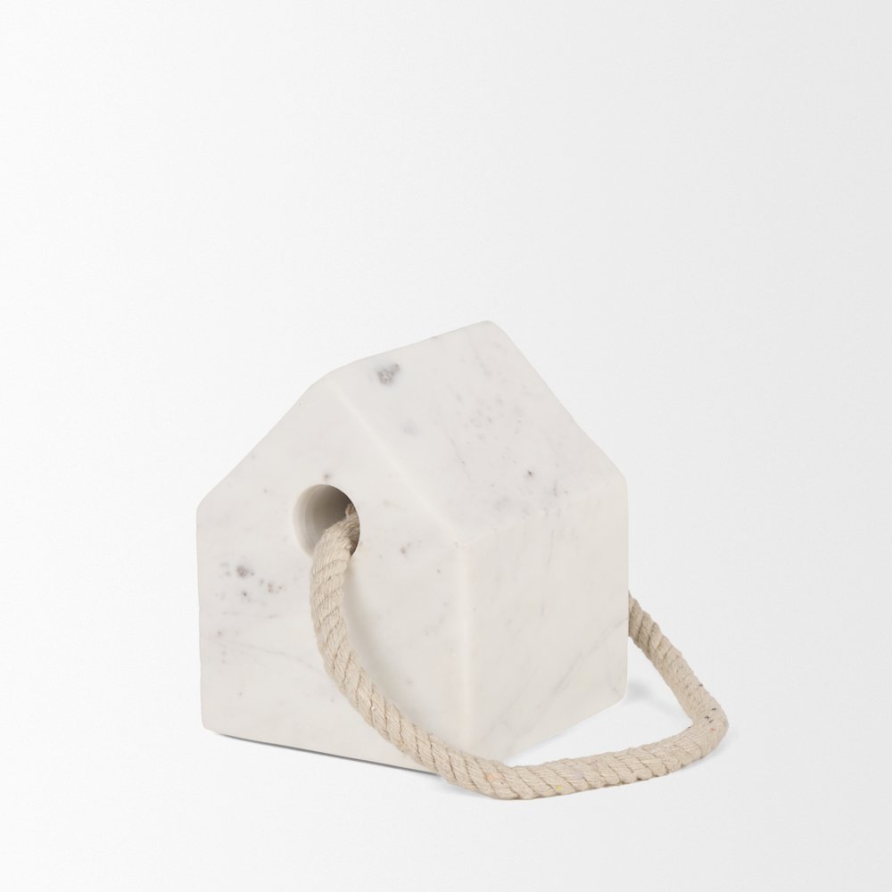 Raena White Marble House Door Stopper. Picture 5