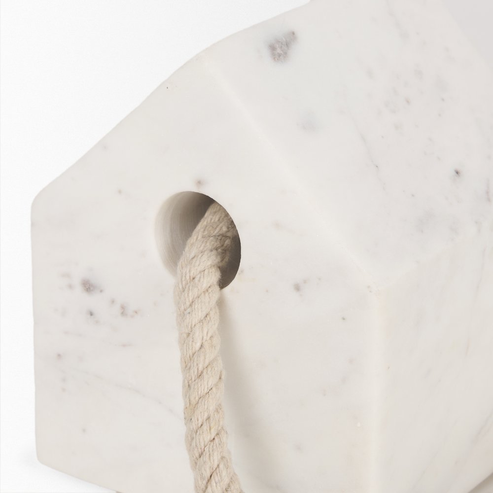 Raena White Marble House Door Stopper. Picture 7