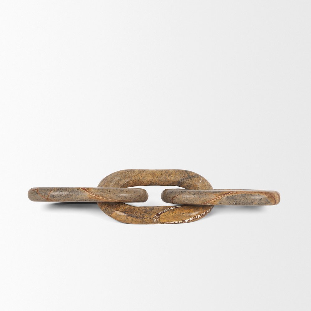Reinir Red-Brown Marble Chain Link Decorative Object. Picture 4