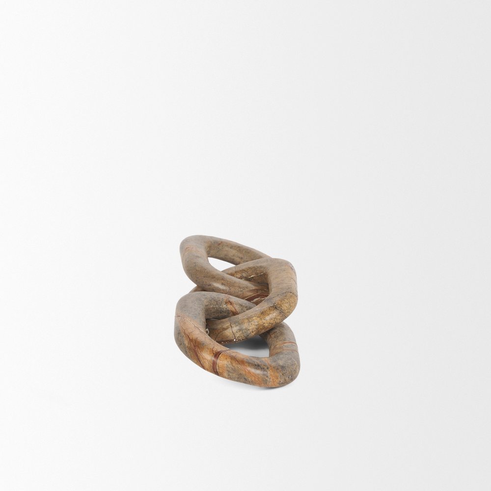 Reinir Red-Brown Marble Chain Link Decorative Object. Picture 5