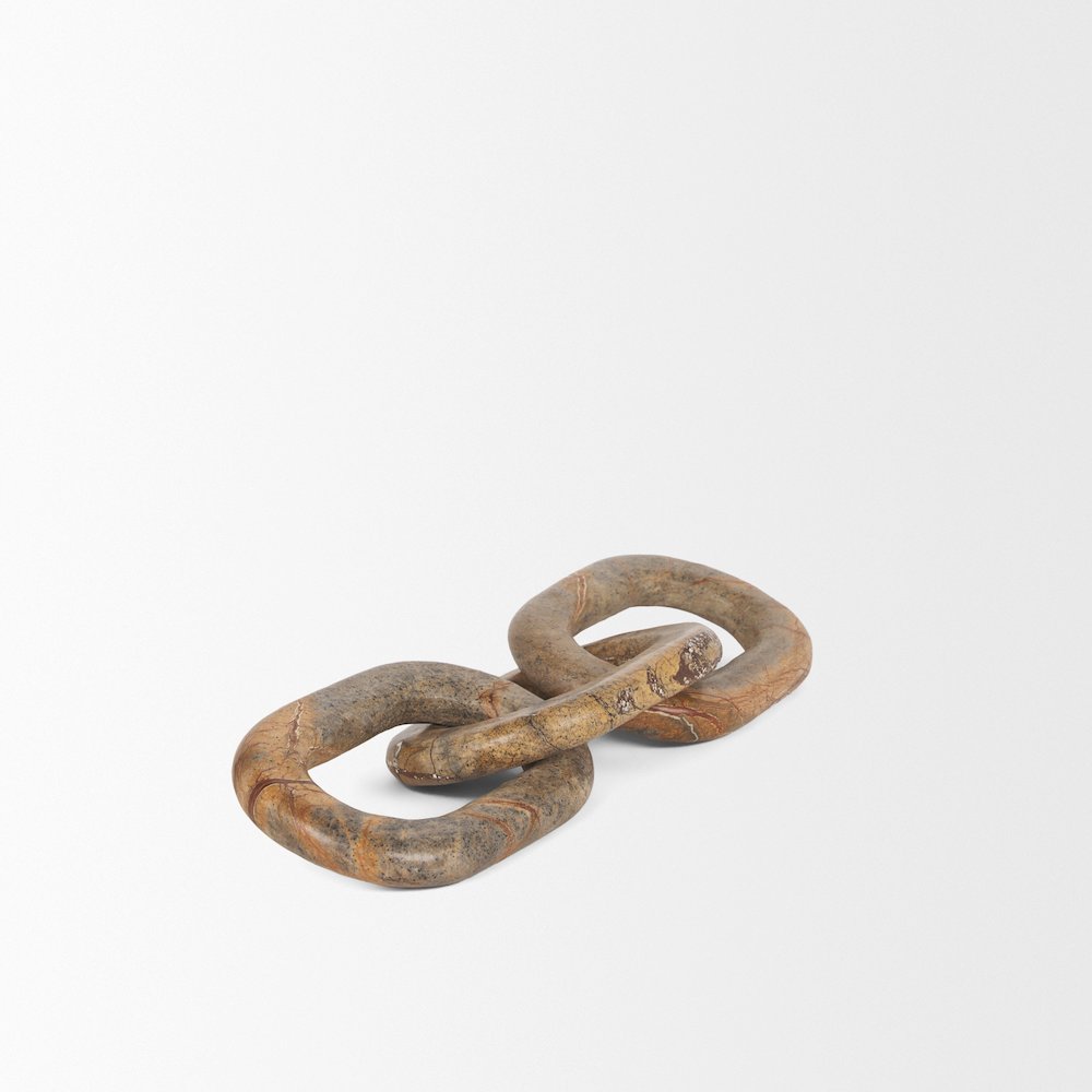 Reinir Red-Brown Marble Chain Link Decorative Object. Picture 6
