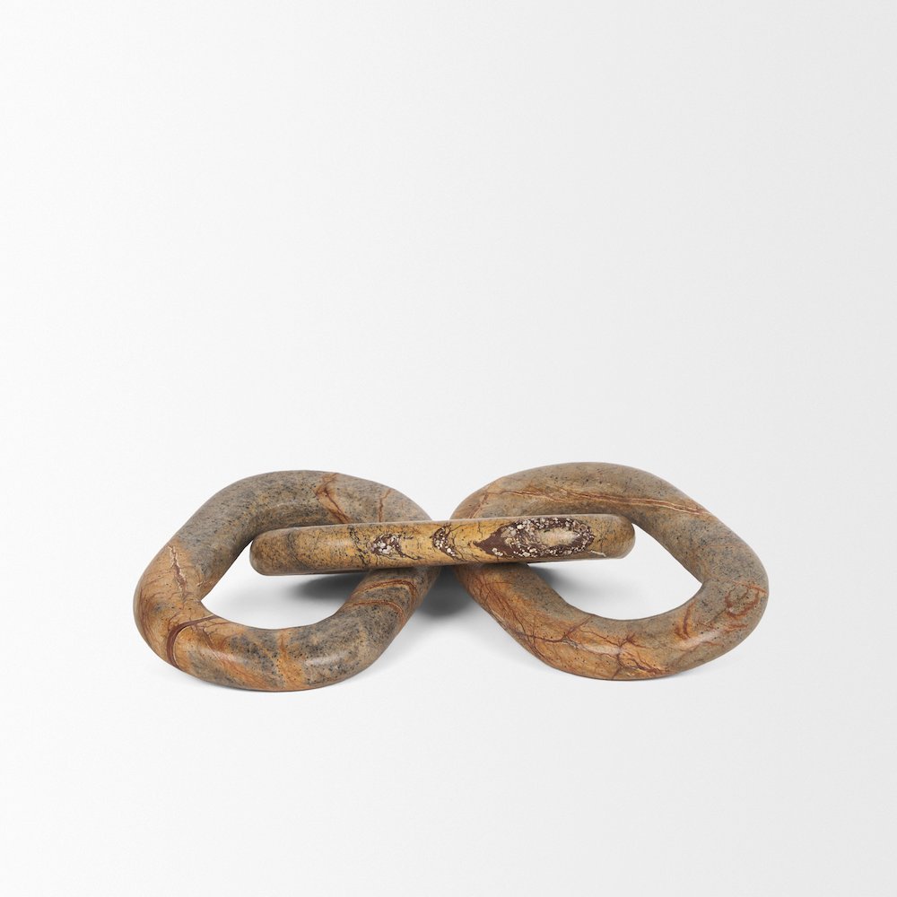Reinir Red-Brown Marble Chain Link Decorative Object. Picture 7