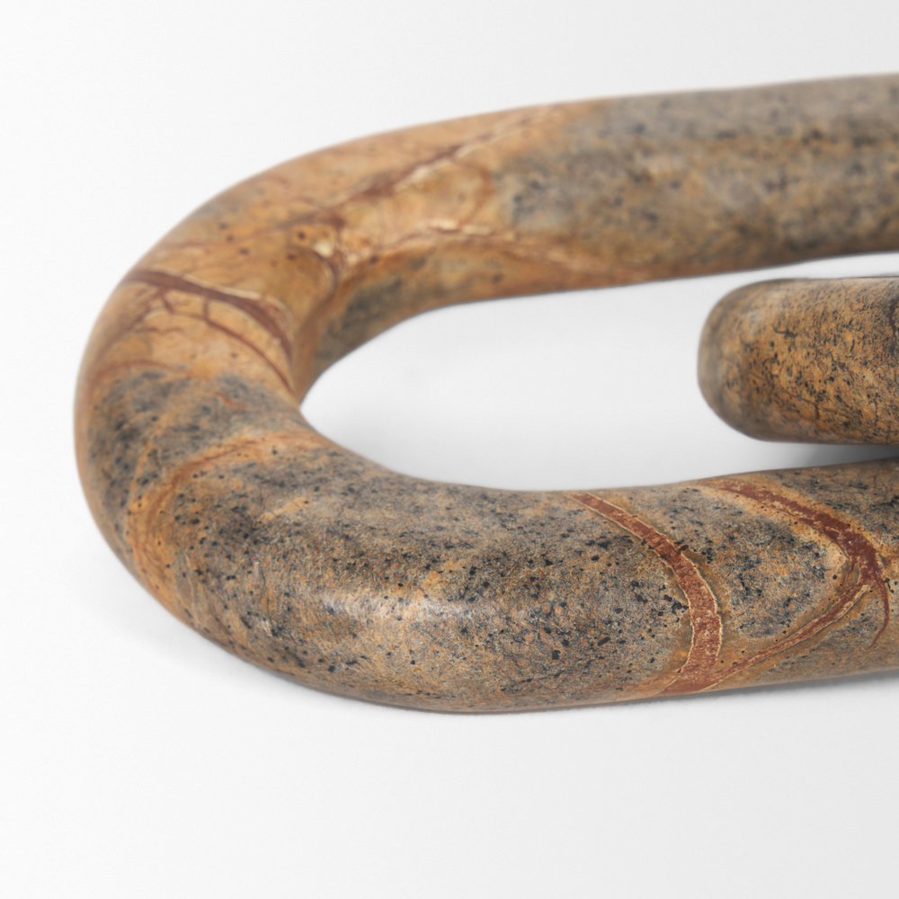 Reinir Red-Brown Marble Chain Link Decorative Object. Picture 9
