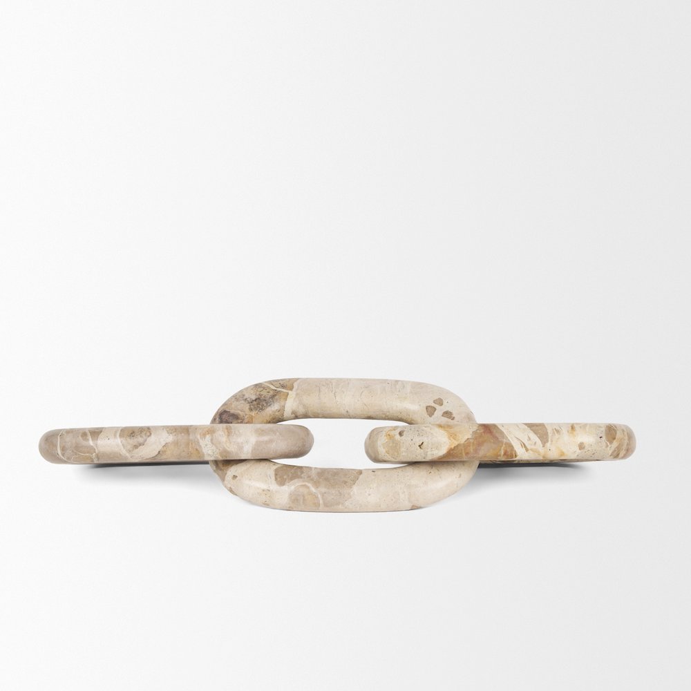 Reinir Beige Marble Chain Link Decorative Object. Picture 8