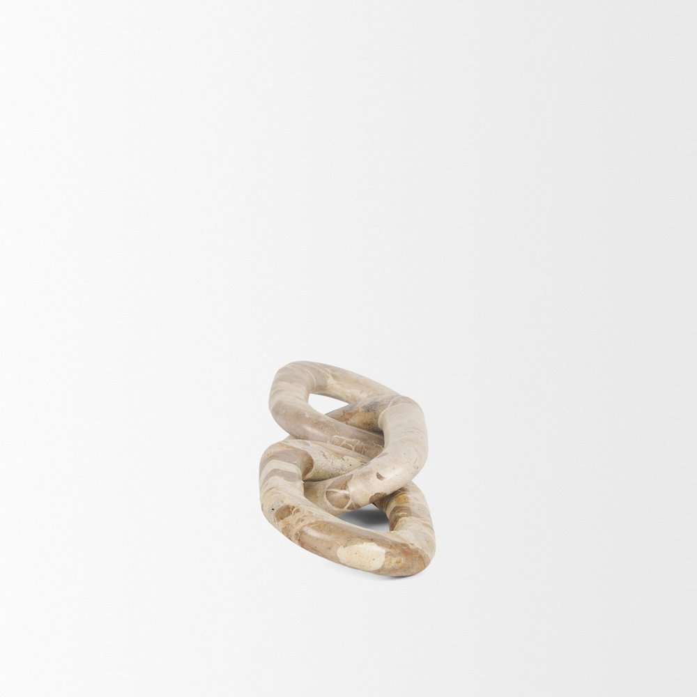 Reinir Beige Marble Chain Link Decorative Object. Picture 9