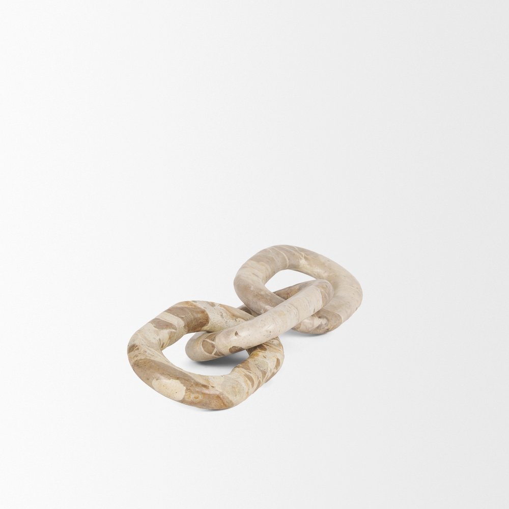 Reinir Beige Marble Chain Link Decorative Object. Picture 10