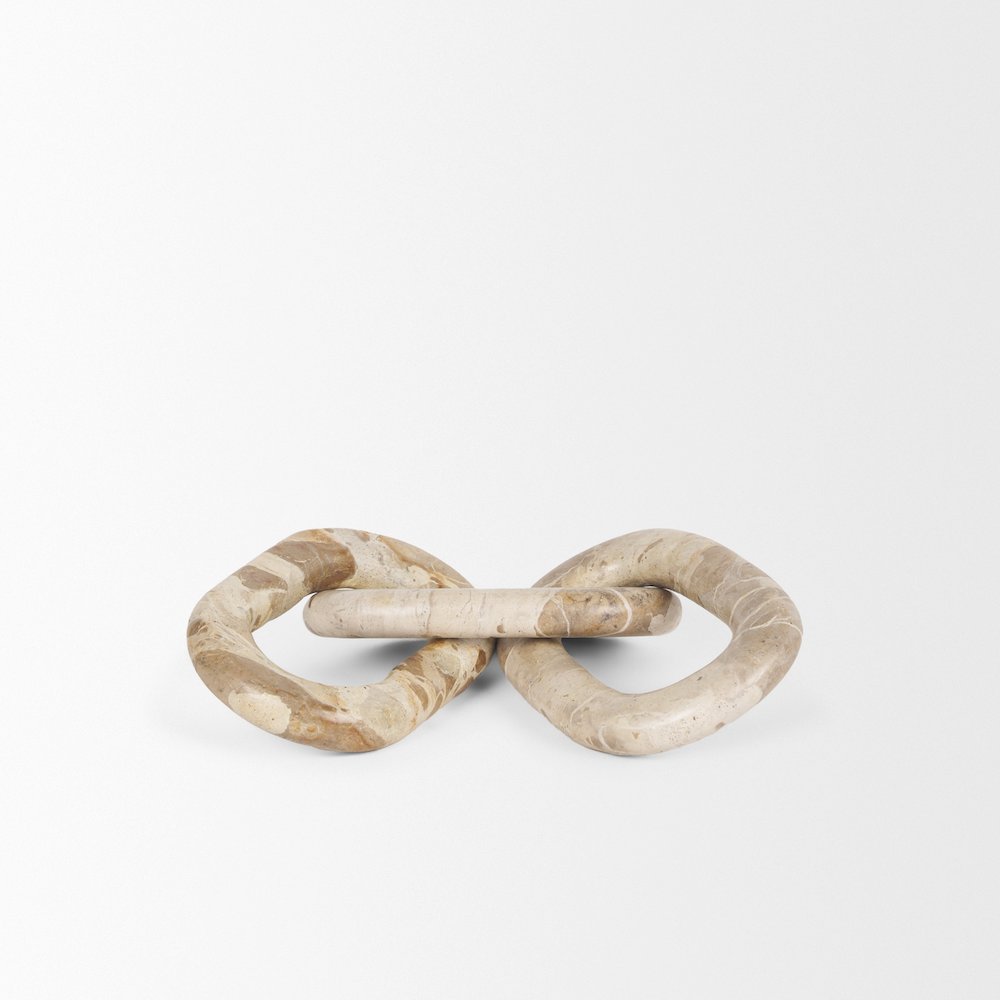 Reinir Beige Marble Chain Link Decorative Object. Picture 11