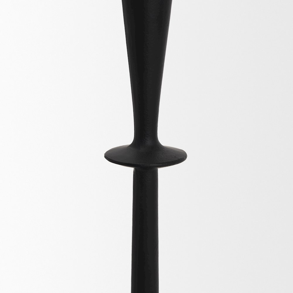 Qwin Matte Black Cast Aluminum Tall Candle Holder. Picture 6