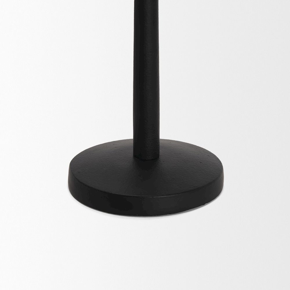 Qwin Matte Black Cast Aluminum Tall Candle Holder. Picture 7