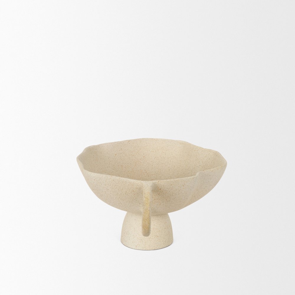 Beige Textured Small Metal Decorative Bowl. Picture 6