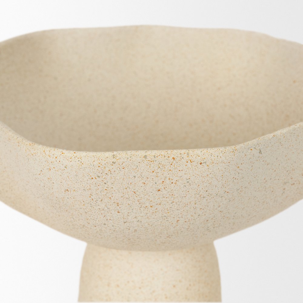 Beige Textured Small Metal Decorative Bowl. Picture 8